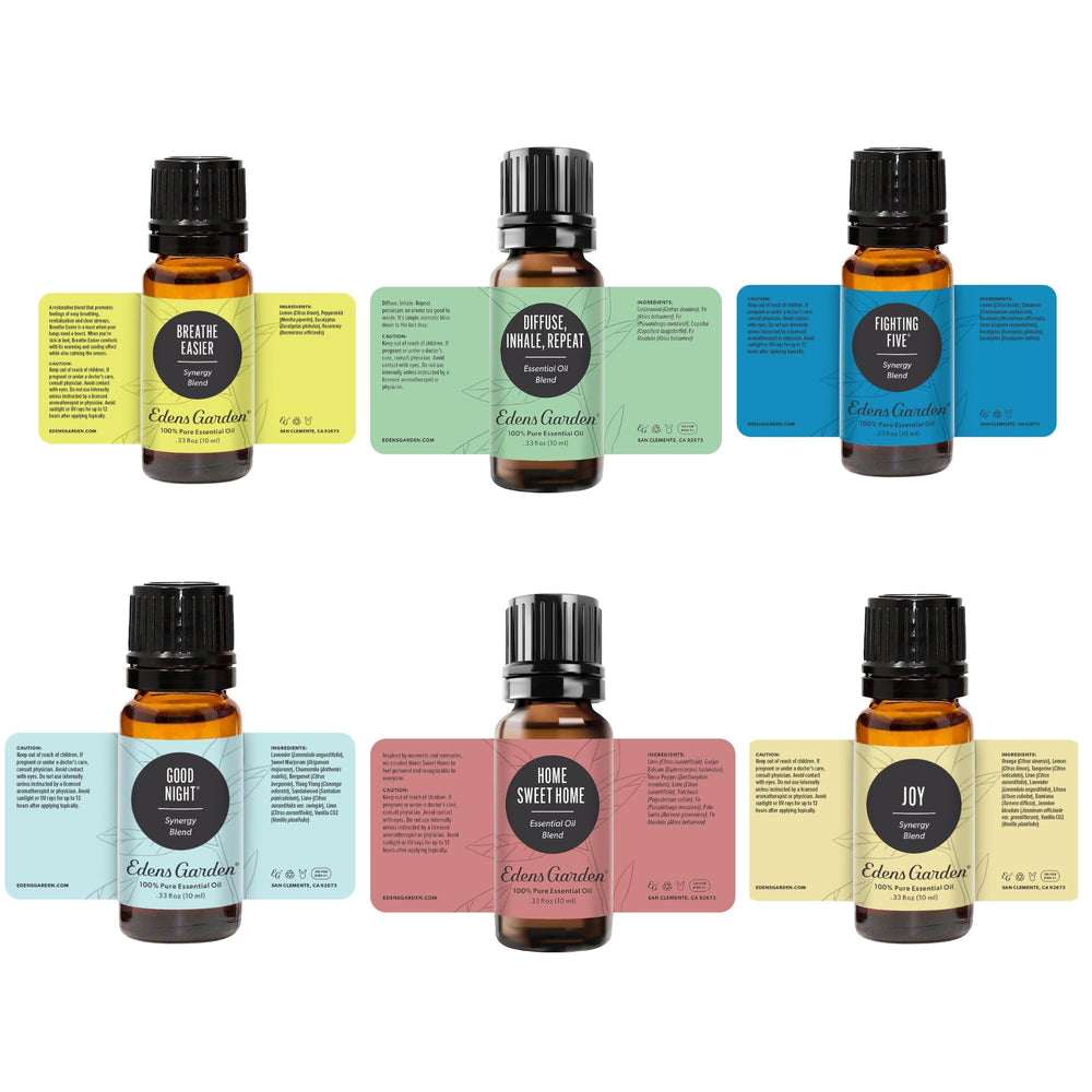 Edens Garden gift box packaging highlighting premium aromatherapy set