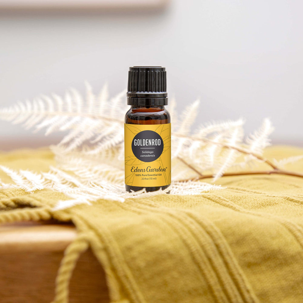 Edens Garden Goldenrod diffuser mist suggesting uplifting, calm ambiance.