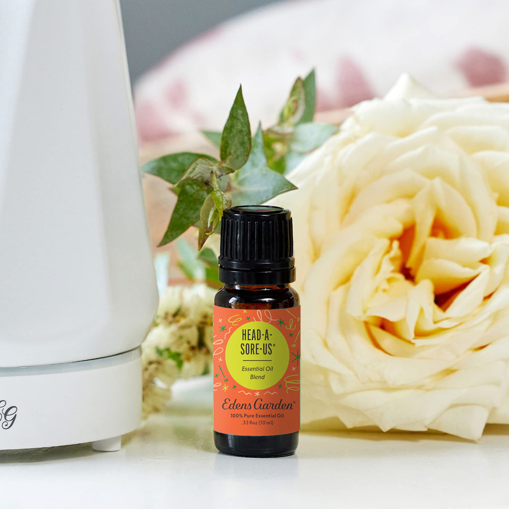 Edens Garden Head-A-Sore-Us drops in diffuser for calm lavender notes