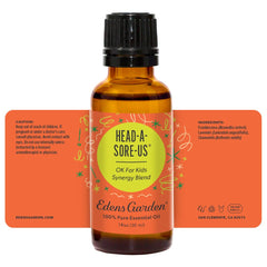Edens Garden Head-A-Sore-Us ingredients illustration showing natural sourcing