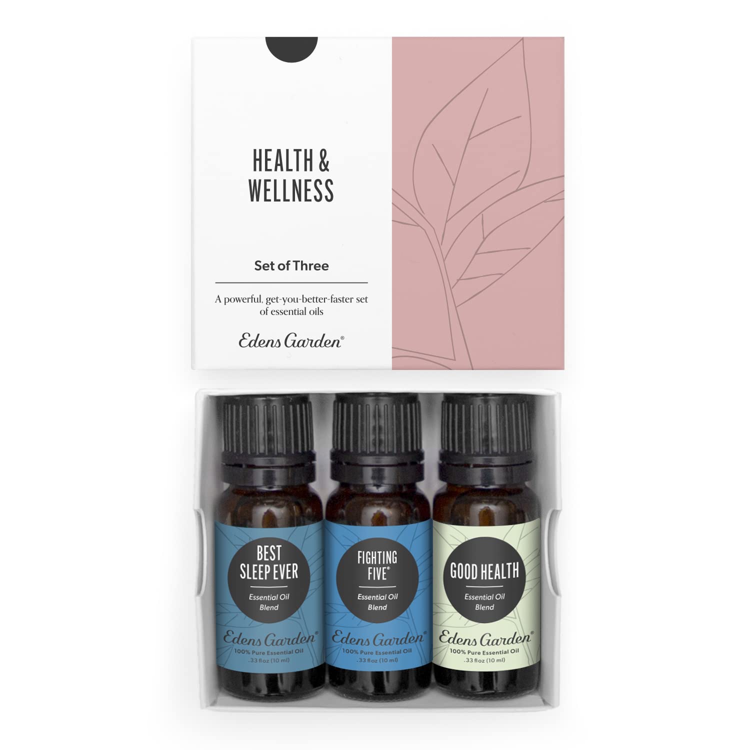 Edens Garden Health & Wellness Set bottle with three blends for daily vitality