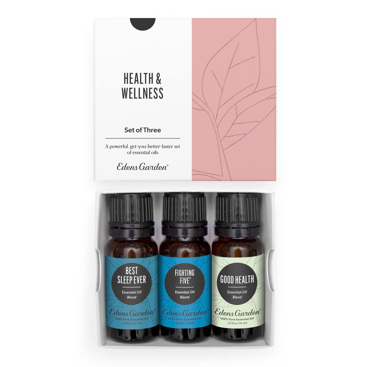 Edens Garden Health & Wellness Set bottle with three blends for daily vitality