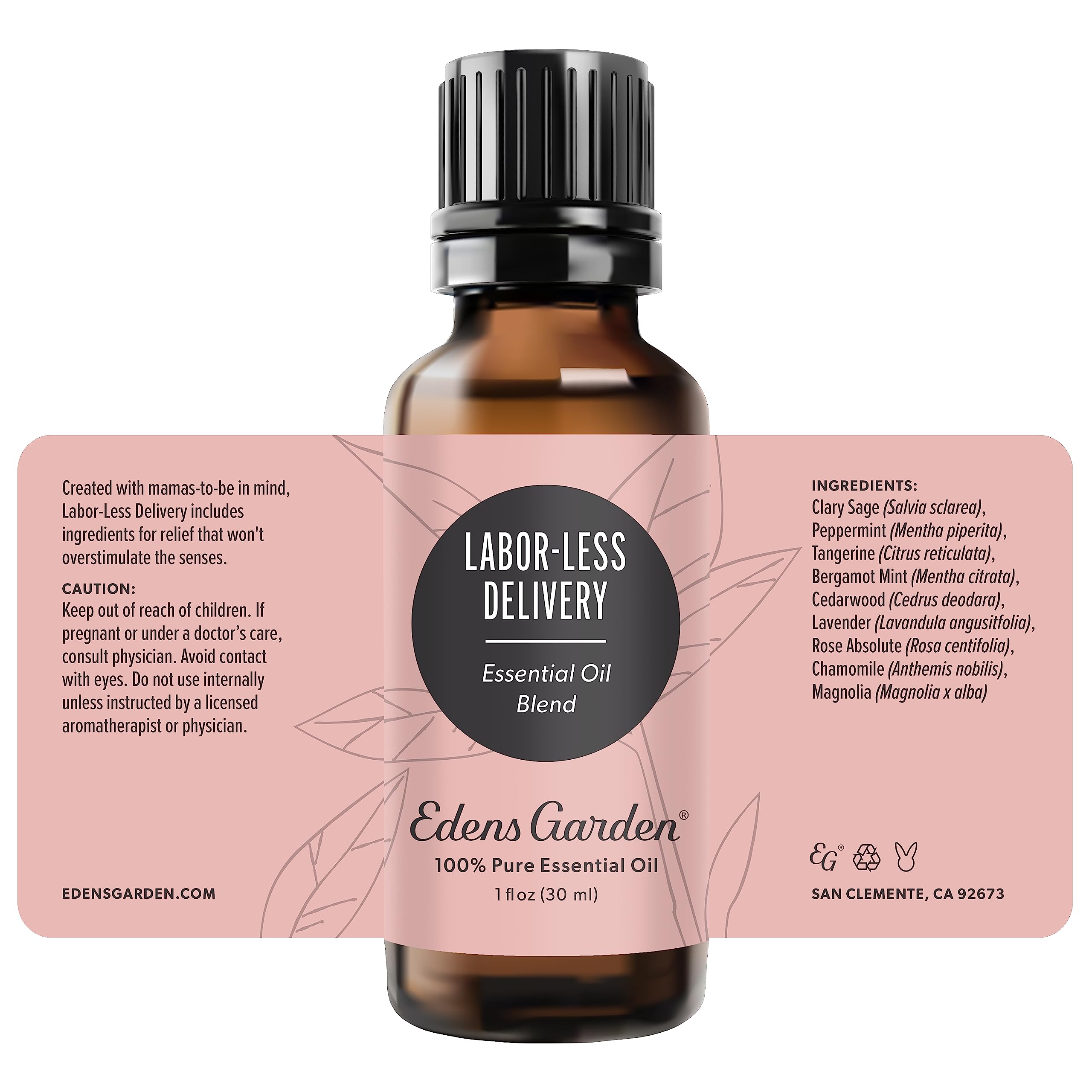 Rose and Magnolia imagery in Edens Garden Labor-Less Delivery blend