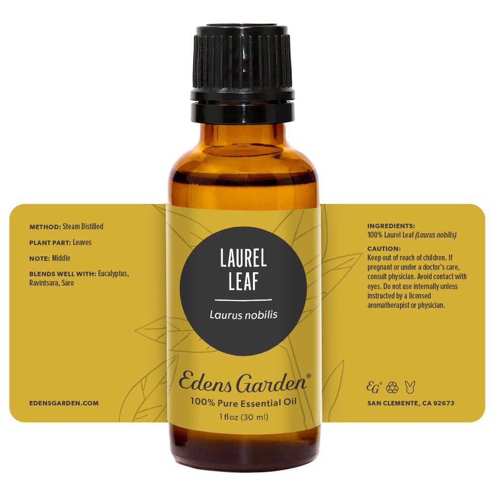 Laurel Leaf oil with candle setup for cozy mood.