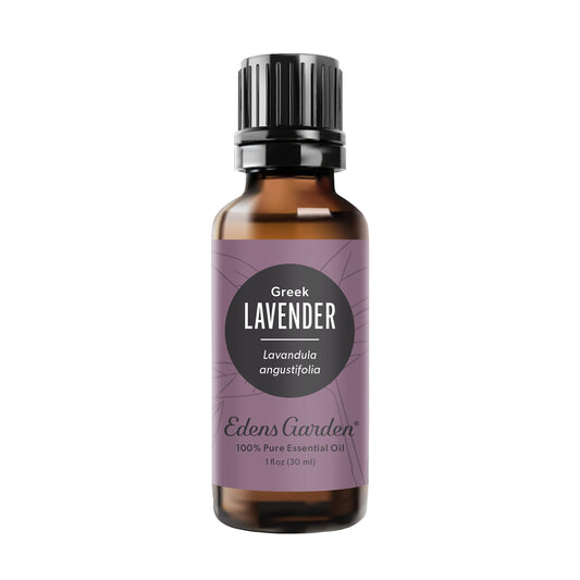 Edens Garden Lavender Greek bottle - calming aroma ideal for evening relaxation.