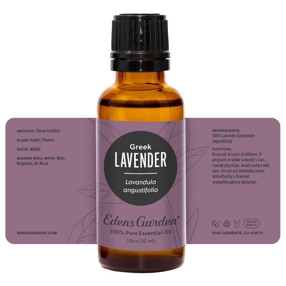 Edens Garden Lavender Greek kid-safe bottle - safely used with adult supervision.