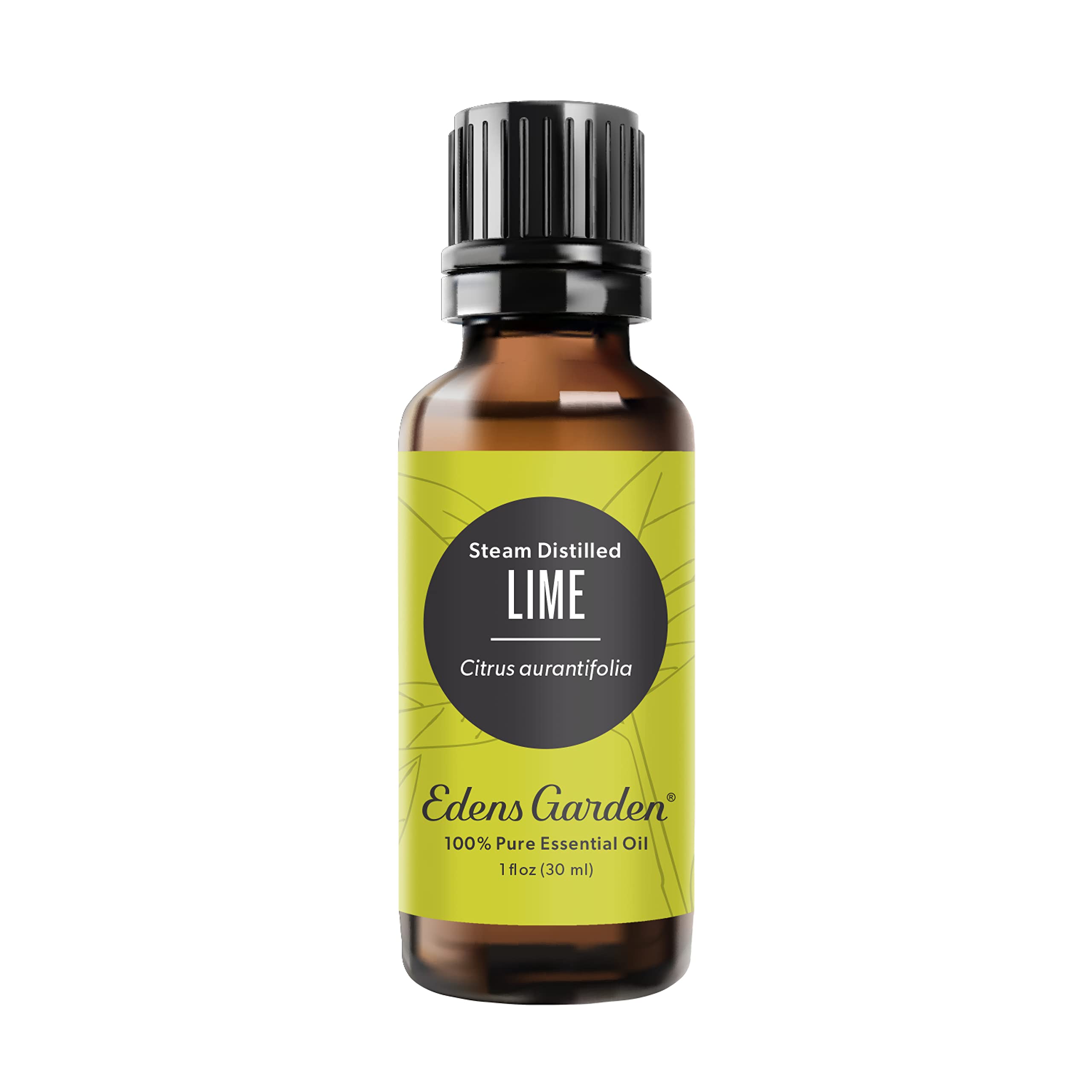 Edens Garden Lime Steam Distilled Oil bottle shows the refreshing citrus aroma for diffusion.
