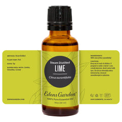 Edens Garden Lime Steam Distilled Oil in a diffuser creates inviting ambiance.