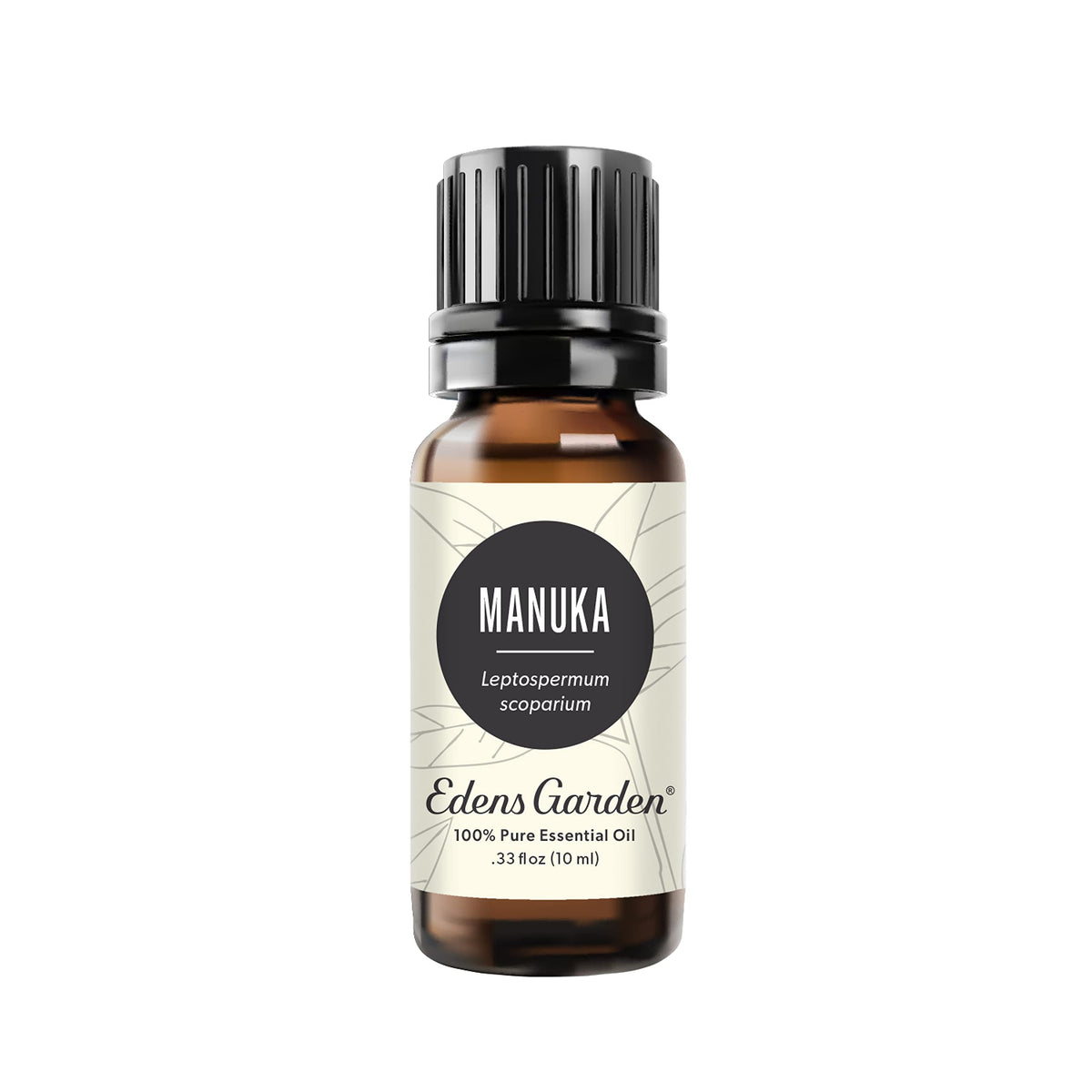 Edens Garden Manuka essential oil bottle highlights earthy aroma for daily diffusion.