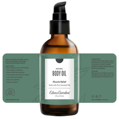 Edens Garden Muscle Relief vegan cruelty-free badge underscores ethical, plant-based care.