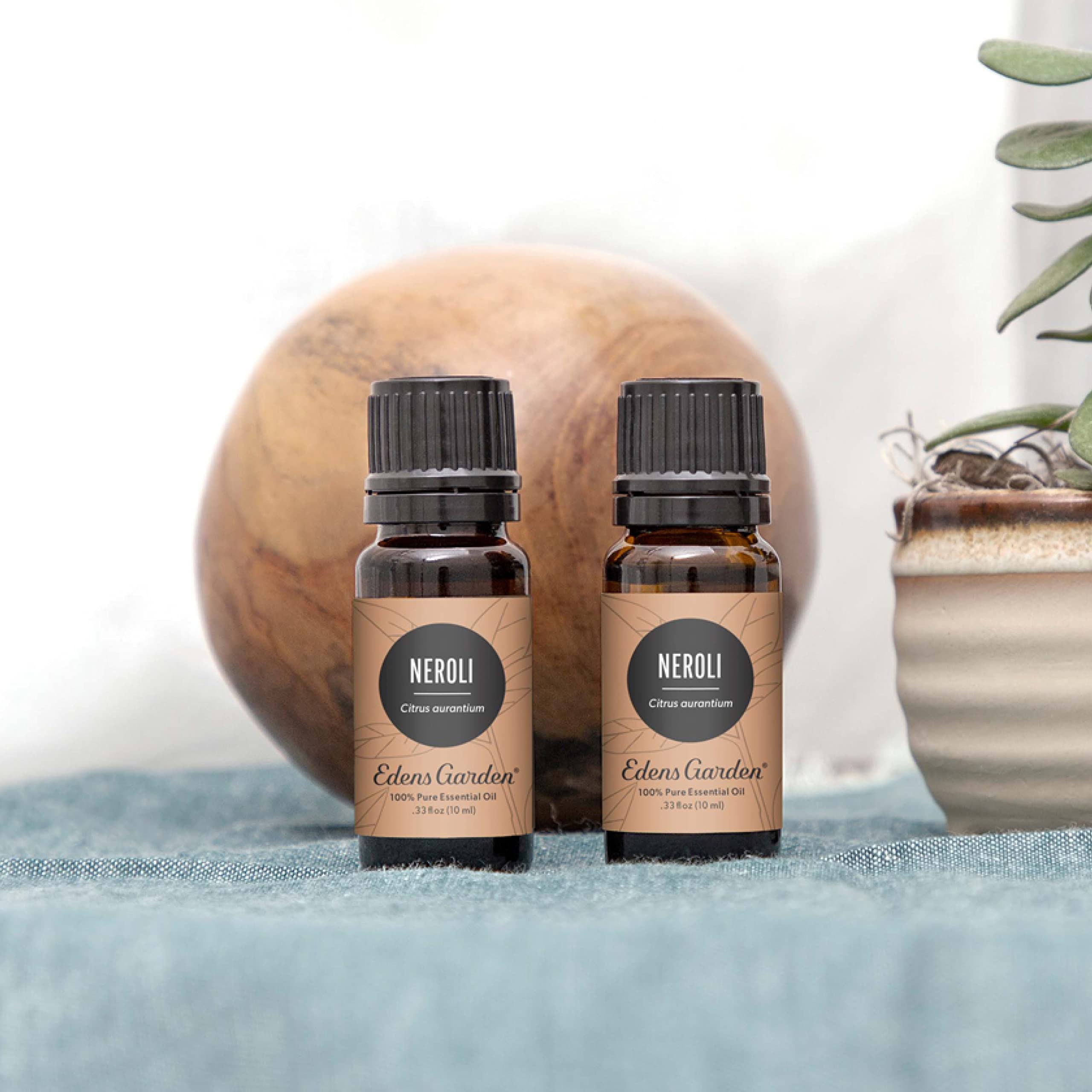 Edens Garden Neroli diffuser-use image highlighting calming ambience and mood support.
