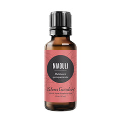 Edens Garden Niaouli oil bottle for refreshing diffusion and mood clarity.