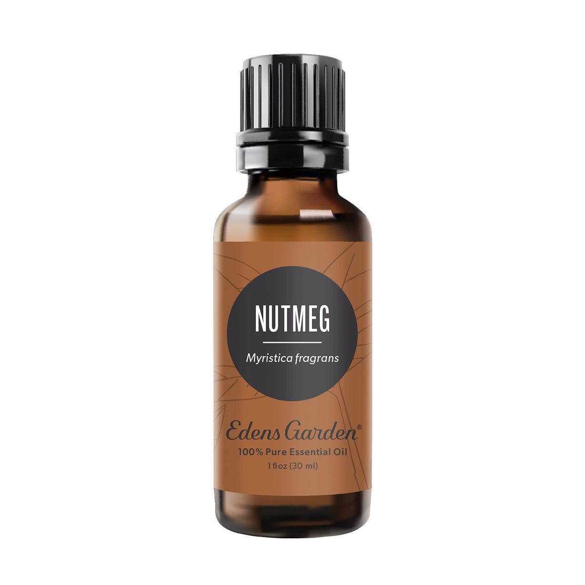 Edens Garden Nutmeg essential oil bottle ready for diffusion, creating a cozy atmosphere.