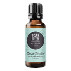 Edens Garden Ocean Breeze bottle close-up for aromatherapy diffusion