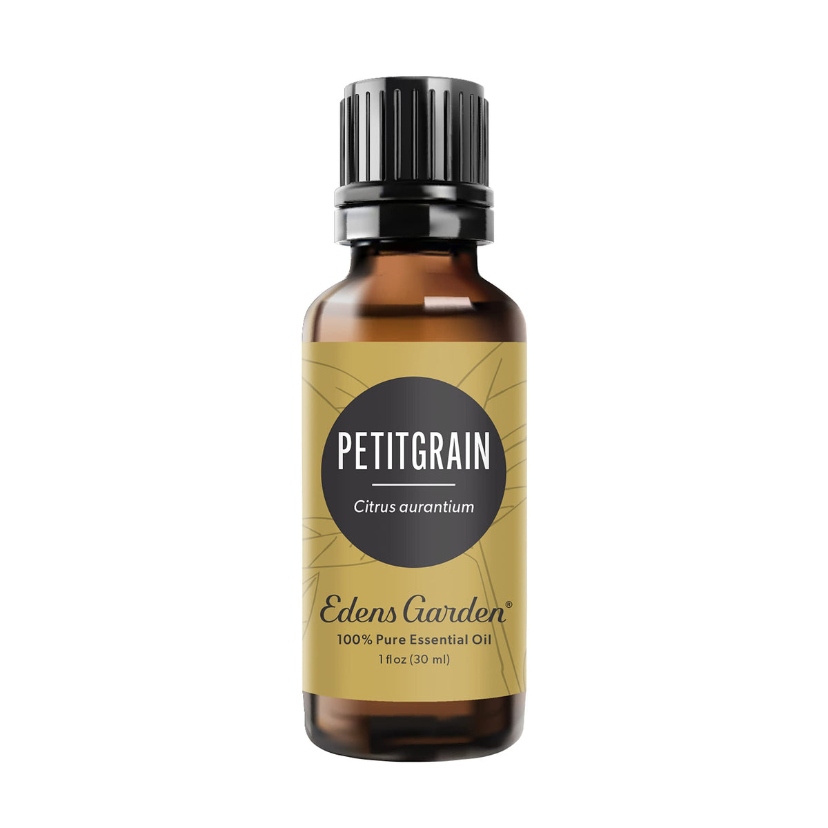 Edens Garden Petitgrain essential oil bottle for calming aromatherapy.