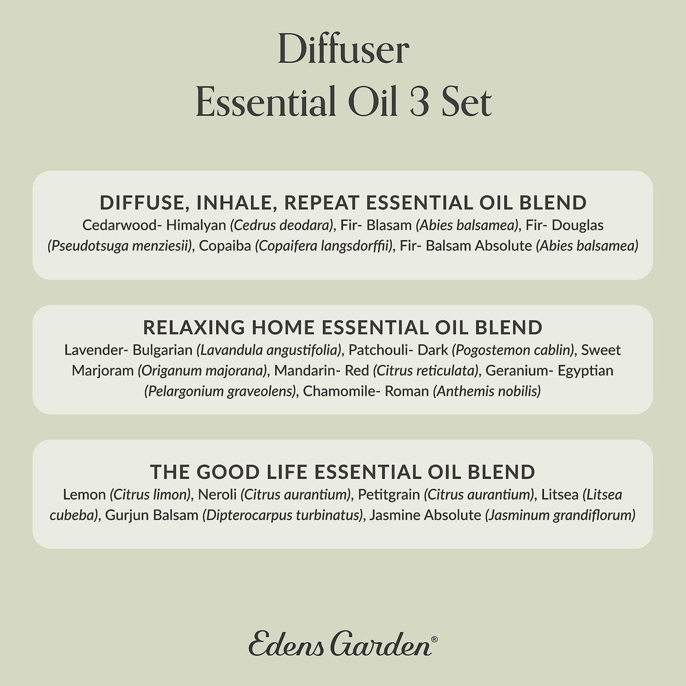 Edens Garden pure undiluted blends ideal for diffusers and scents.