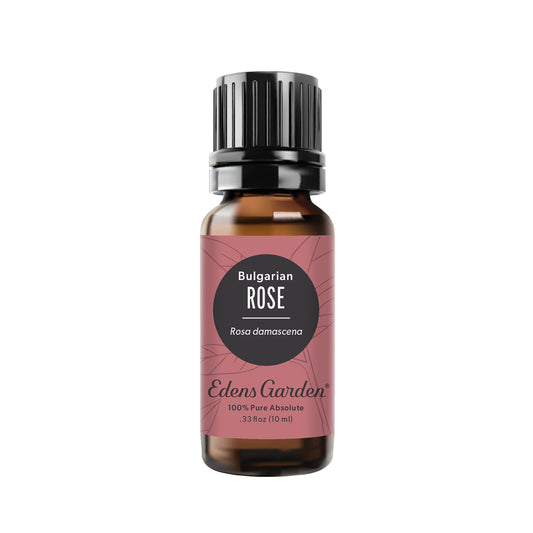 Edens Garden Rose Bulgarian Absolute bottle for diffusion and mood enhancement.