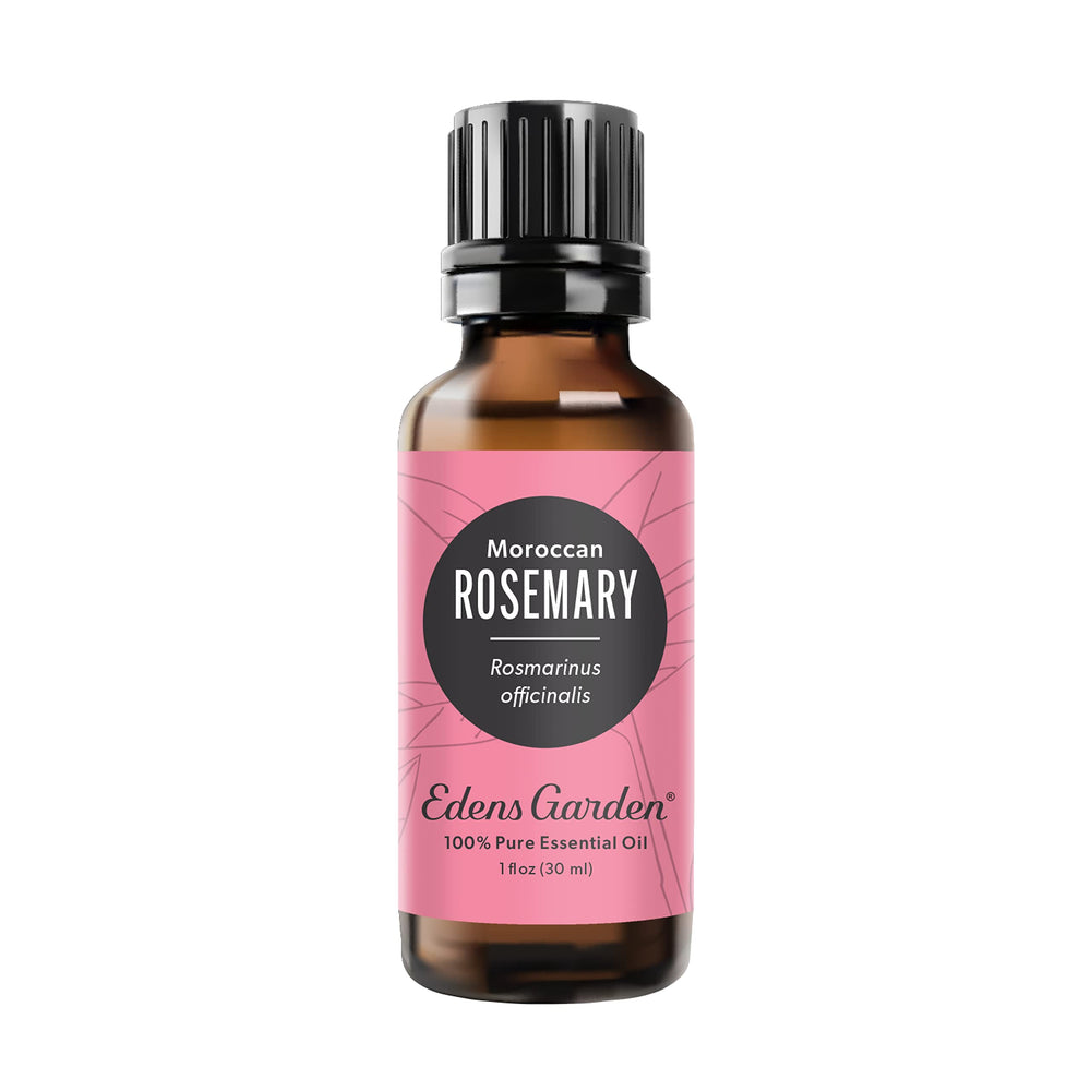 Edens Garden rosemary moroccan oil bottle for diffusion and skin care.