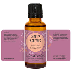Edens Garden Sniffles & Sneezes kid-safe packaging in friendly box
