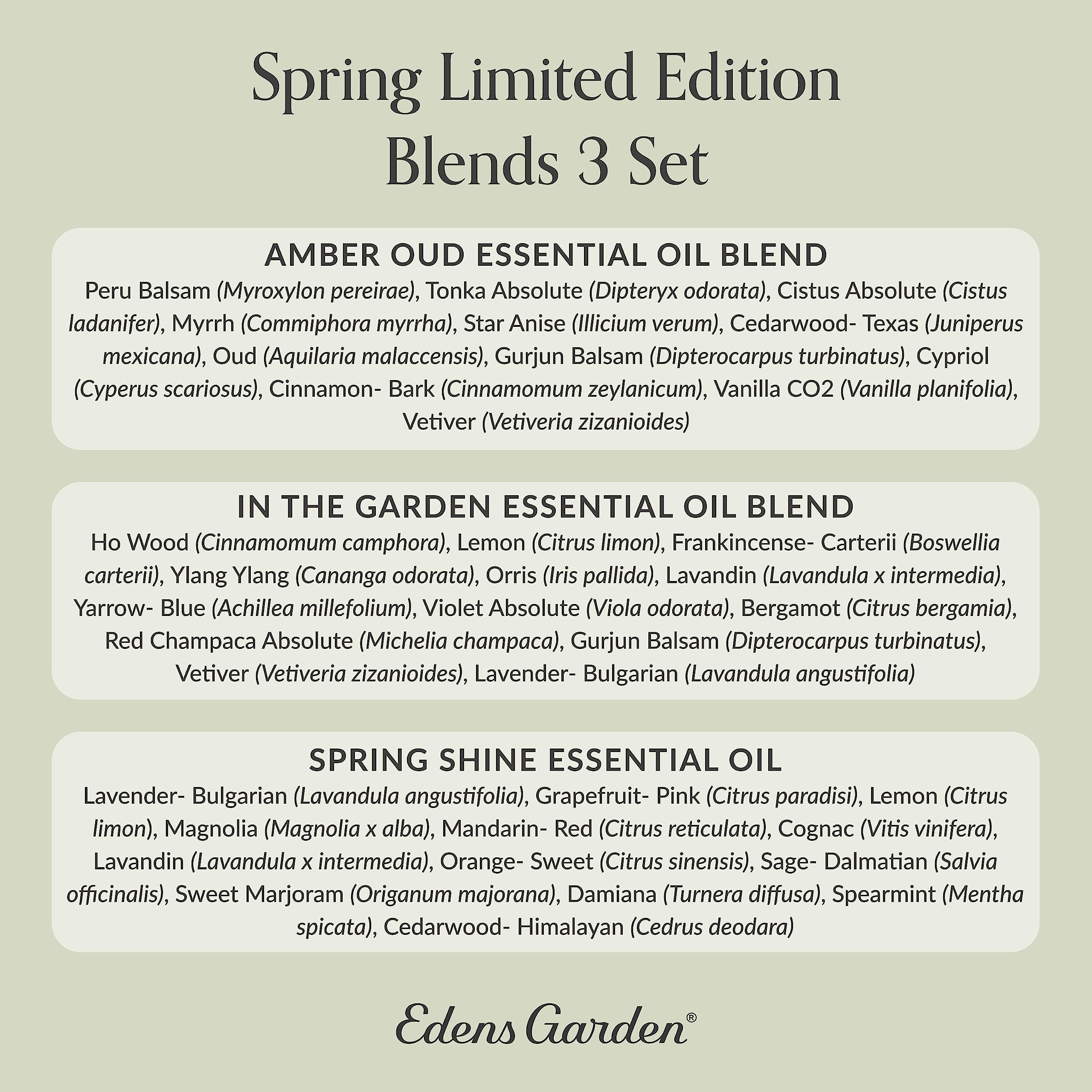 Edens Garden Spring 3-pack on a desk for easy daily aromatherapy