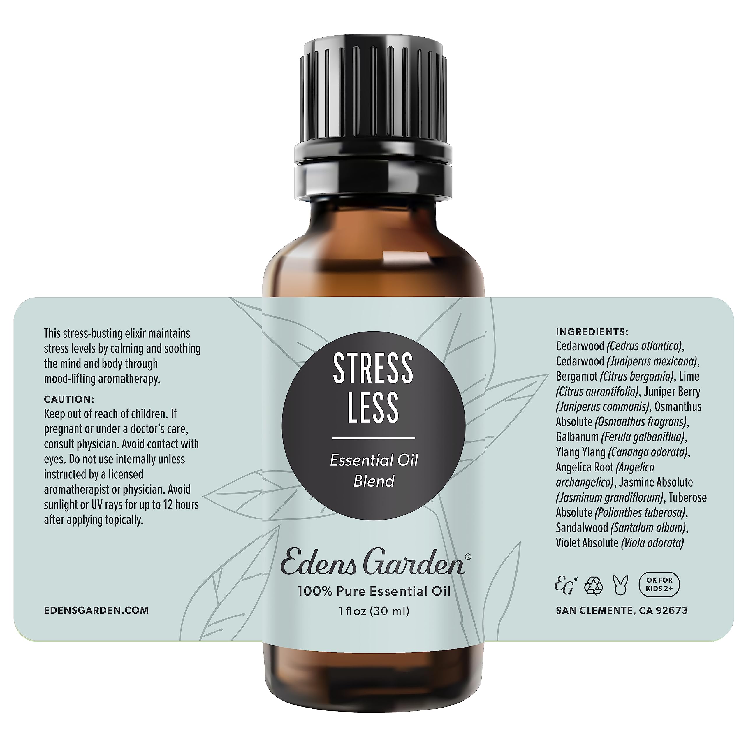 Edens Garden Stress Less packaging communicates quality and value