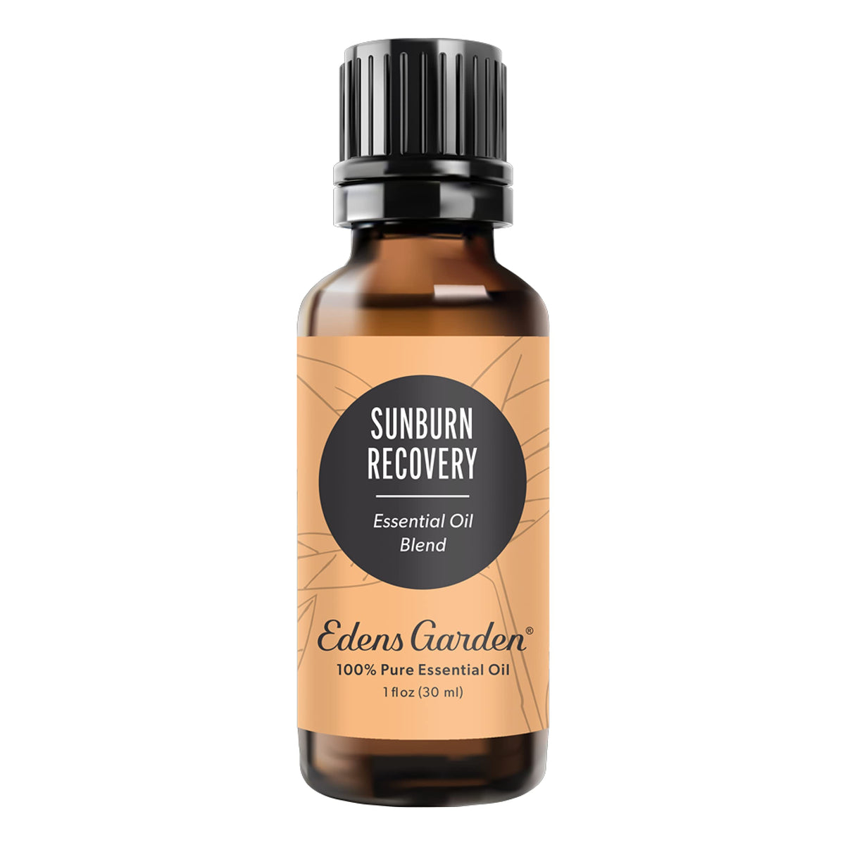 Edens Garden Sunburn Recovery Essential Oil Blend lavender bottle—calms post-sun skin