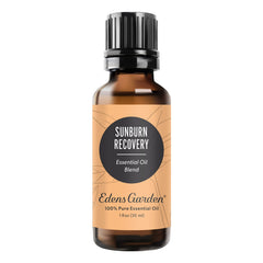Edens Garden Sunburn Recovery Essential Oil Blend lavender bottle—calms post-sun skin