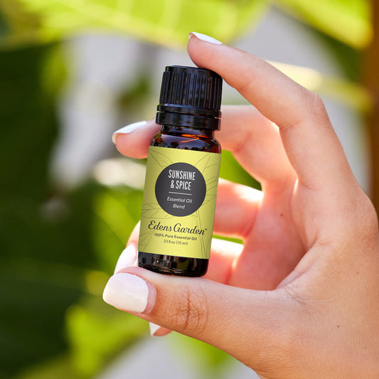 Edens Garden Sunshine Spice label highlights purity and premium grade.