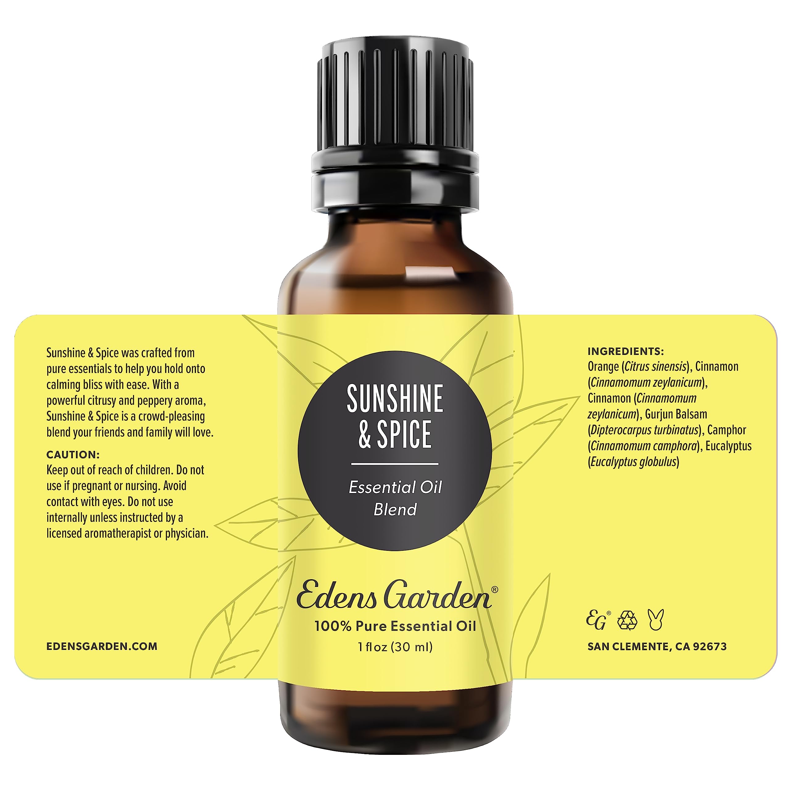 Edens Garden logo beside Sunshine Spice branding for recognition.
