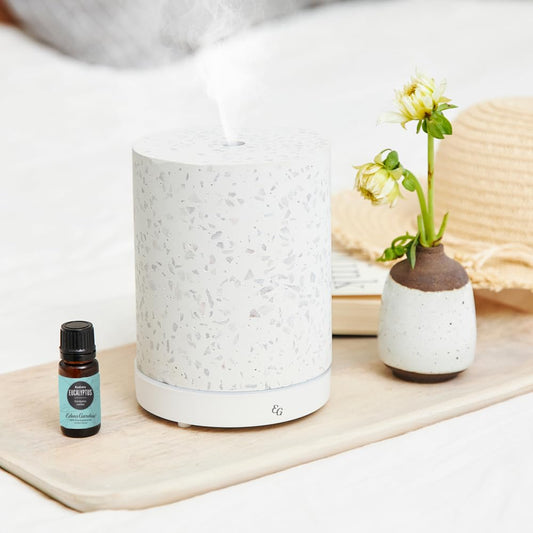 Edens Garden Terrazzo Diffuser side view showing compact 130 ml capacity.