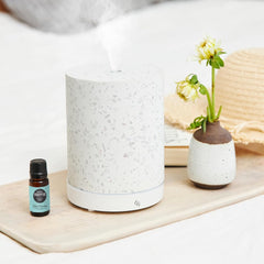 Edens Garden Terrazzo Diffuser side view showing compact 130 ml capacity.