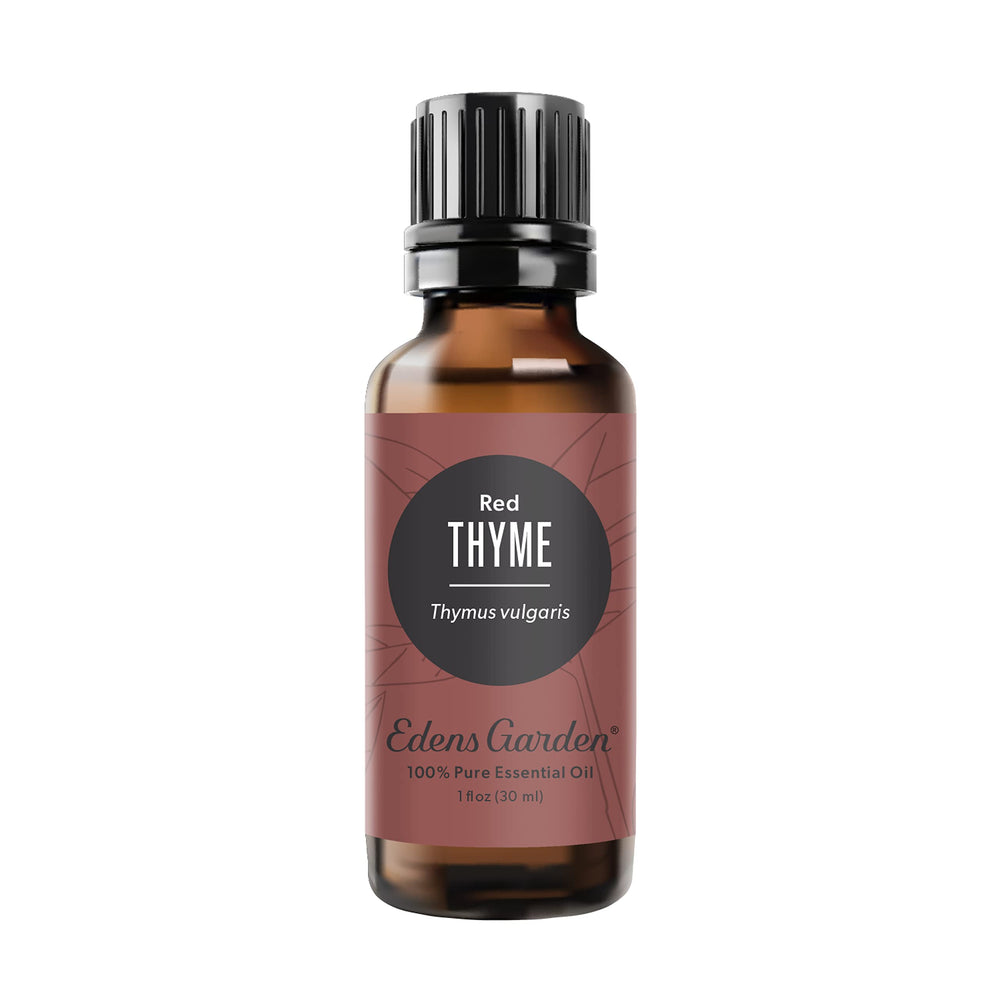 Edens Garden Thyme-Red essential oil bottle pour for diffusers and invigorating scent.