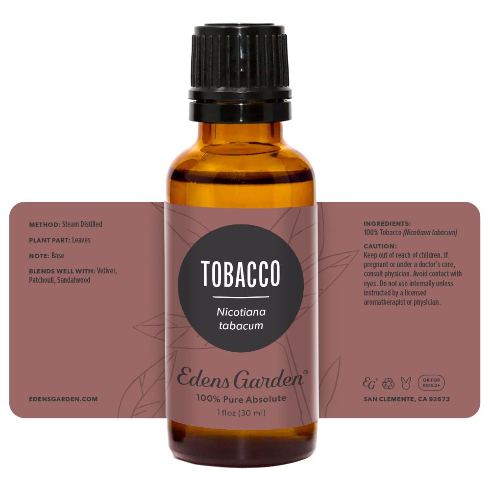 Edens Garden Tobacco Absolute scent profile close-up highlighting smoky character