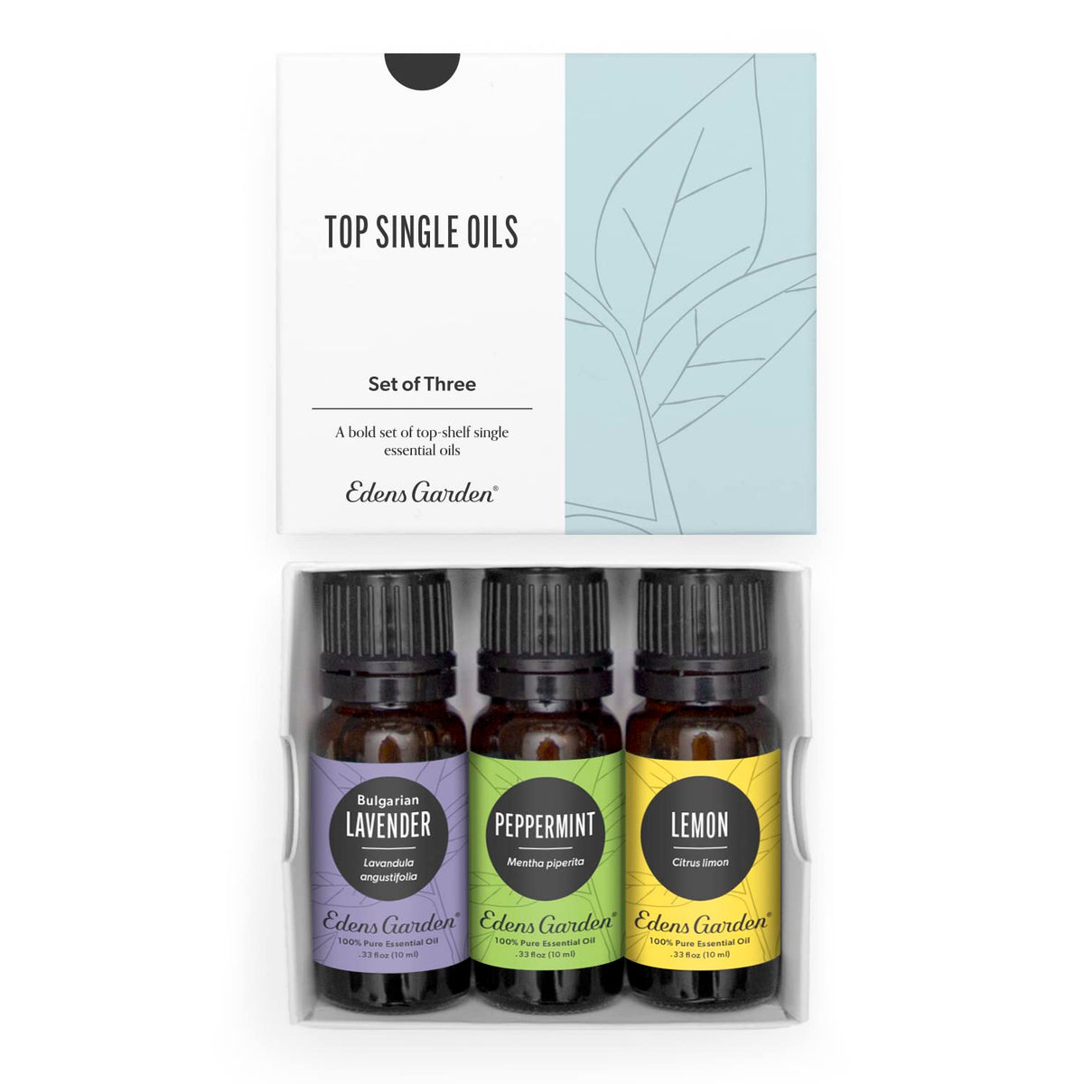 Edens Garden lavender oil bottle for calming diffuser sessions.