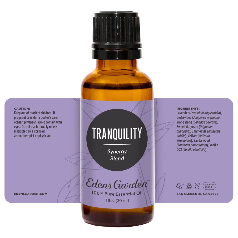 Edens Garden Tranquility sandalwood essence pairs with vanilla for calm spaces