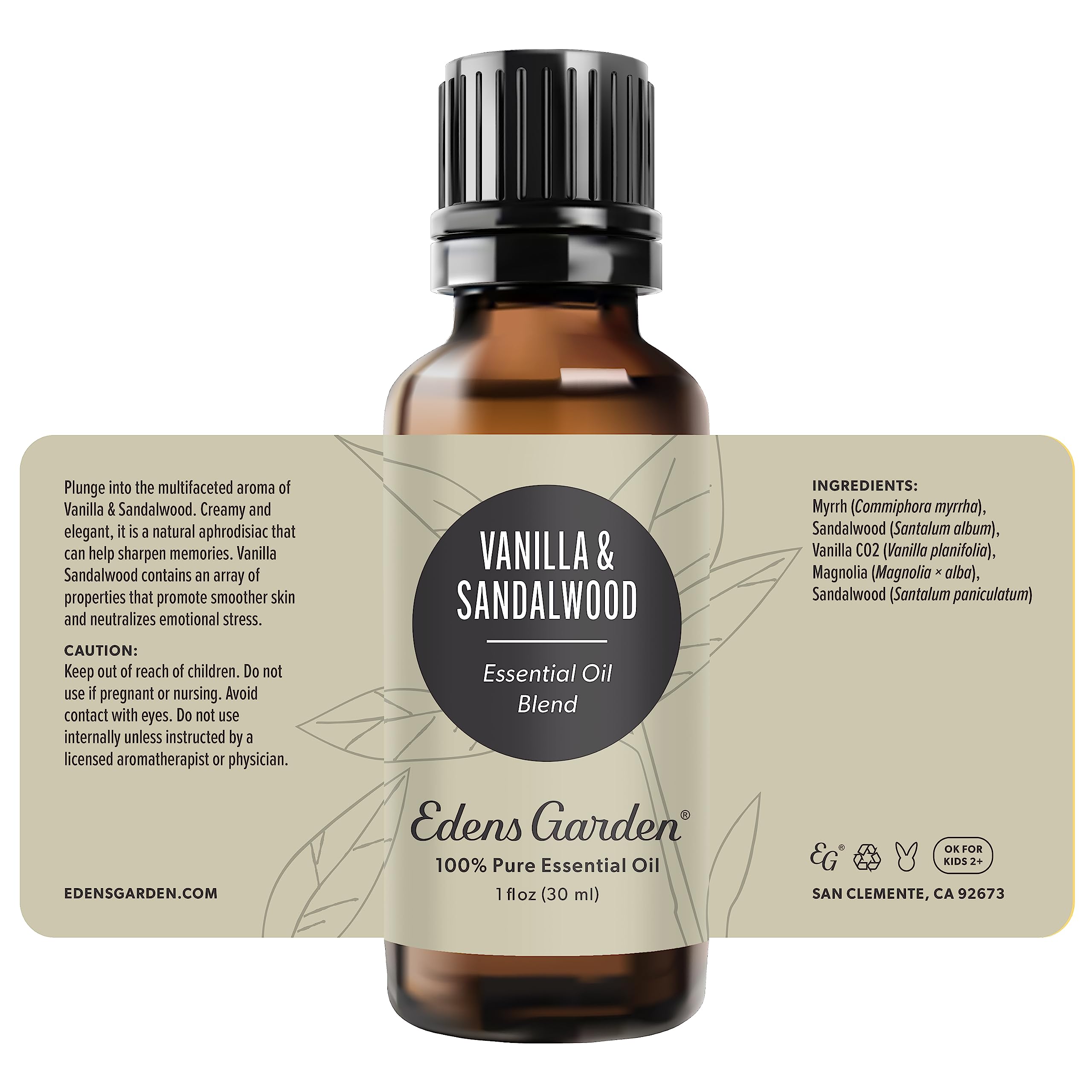 Edens Garden Vanilla Sandalwood packaging box, gift-ready presentation