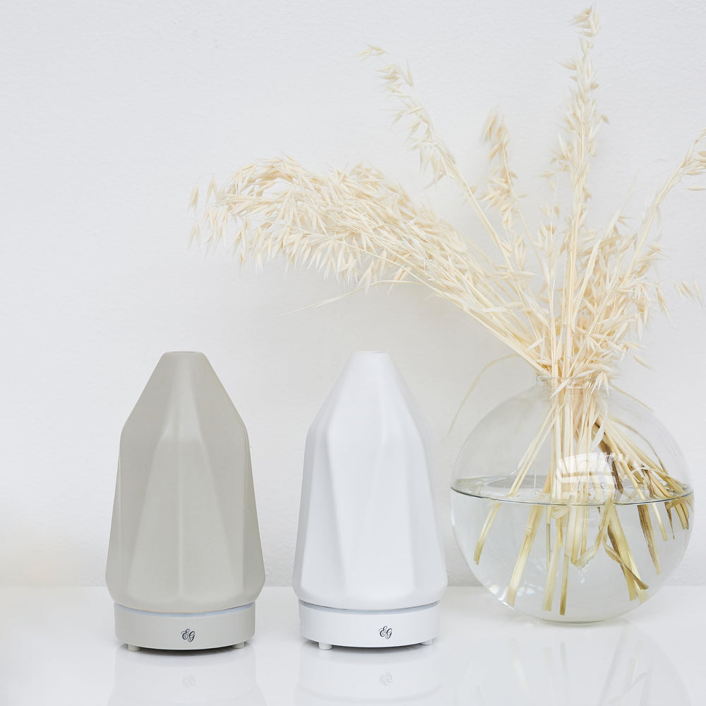 Edens Garden White Diamond diffuser on a bedside table for restful evenings