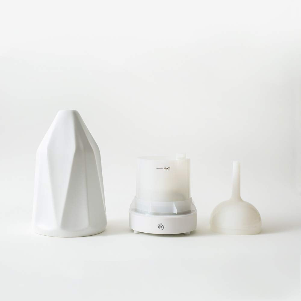 Edens Garden White Diamond diffuser close-up highlighting clean, modern finish