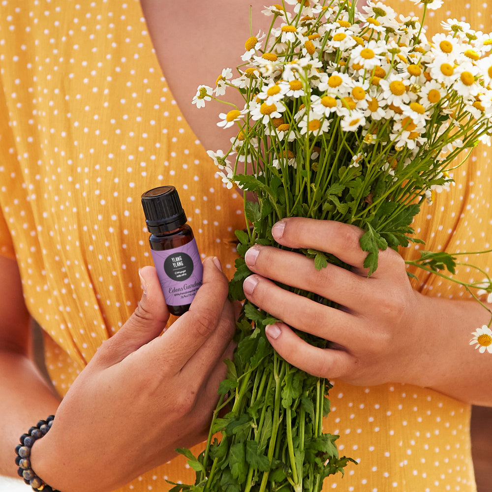 Edens Garden Ylang Ylang essential oil bottle with dropper for easy use in diffusers