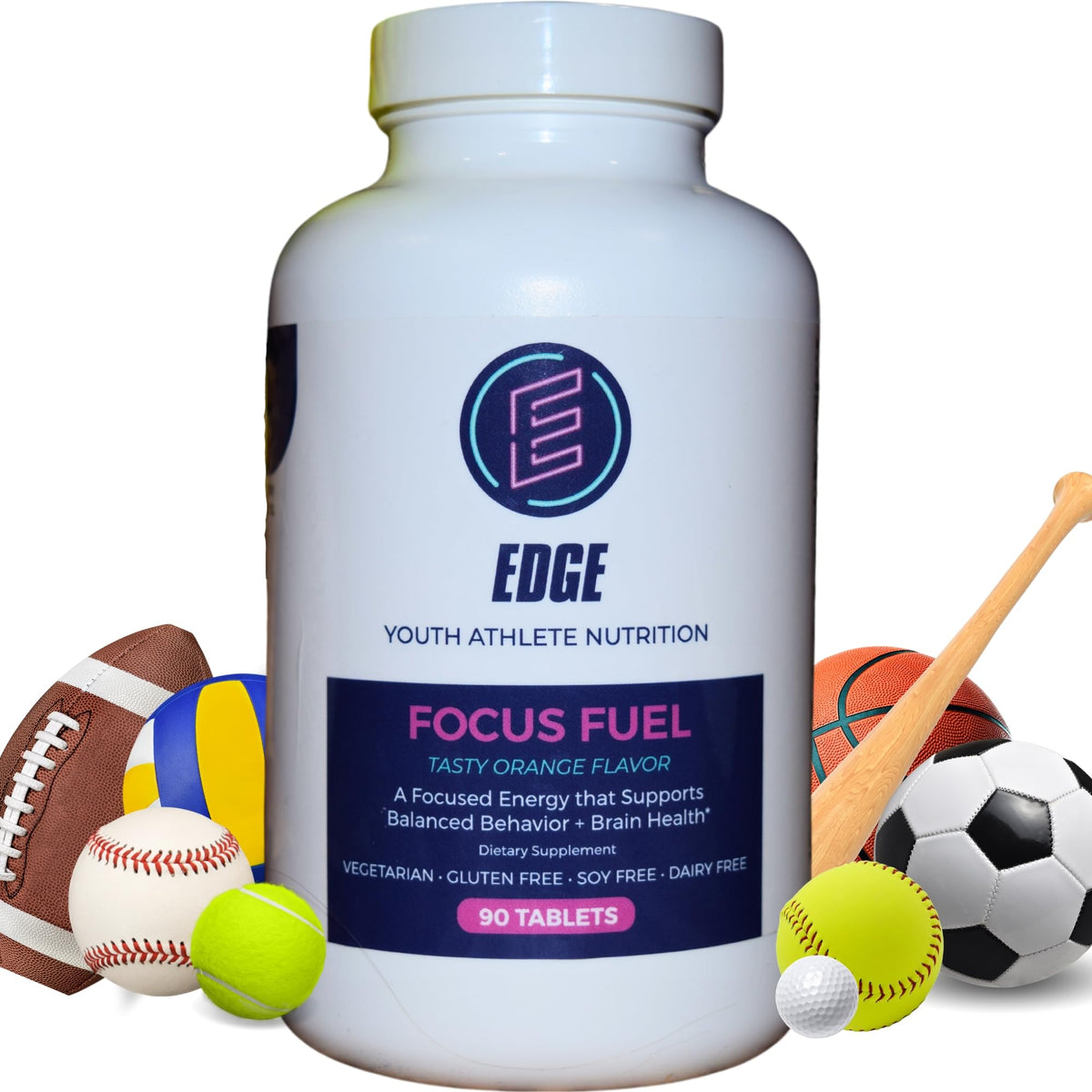 Edge Youth Focus Fuel bottle promotes steady focus for study and sports.