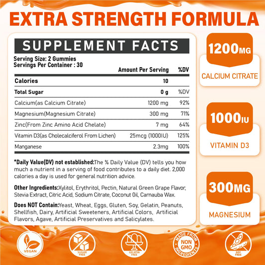 Edmmyliy Calcium Citrate Gummies strawberry flavor shown for enjoyable calcium intake.