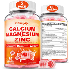 Edmmyliy calcium magnesium zinc gummies bottle supports daily bone and muscle health