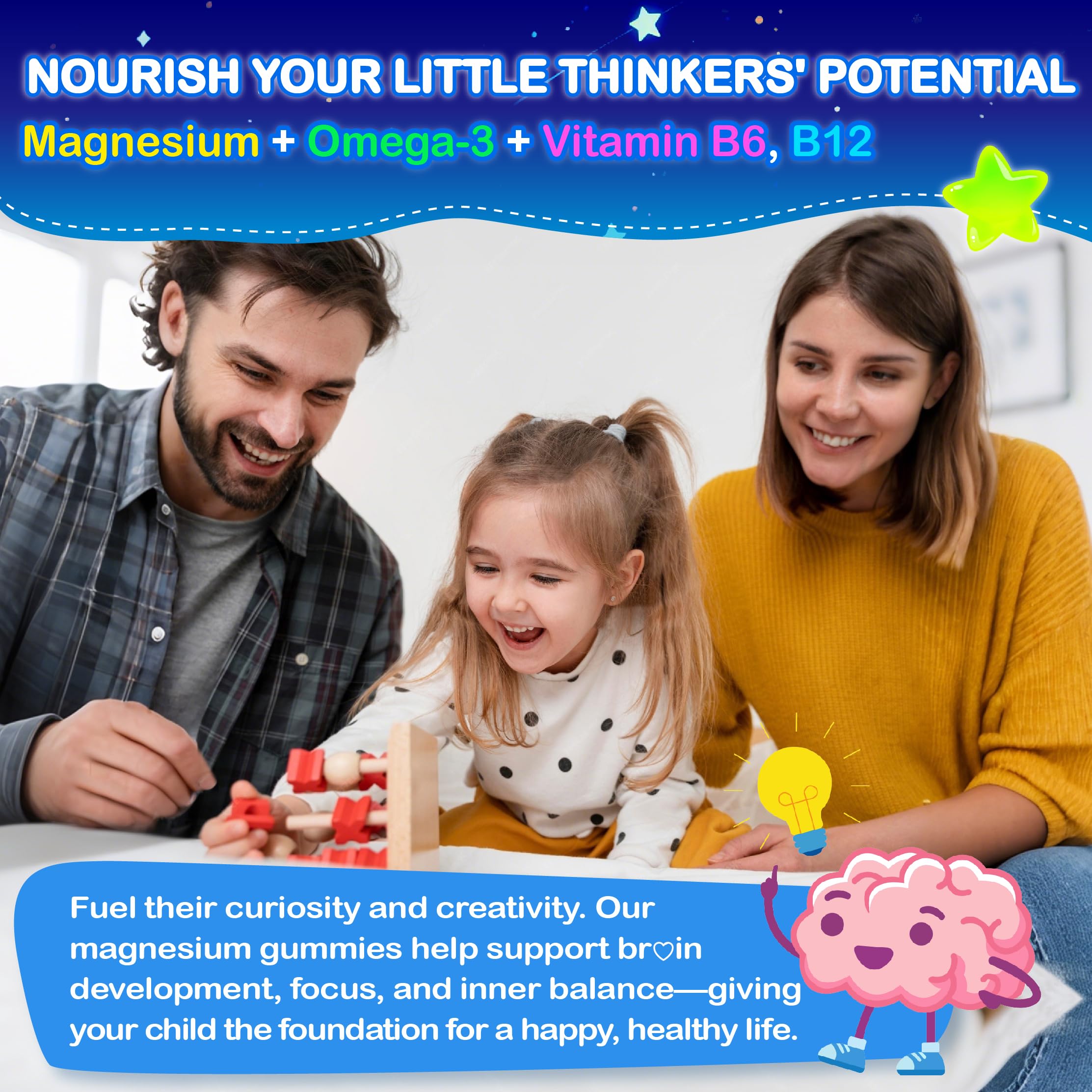 Edmmyliy Kids Magnesium Glycinate Gummies nighttime routine suggests relaxation.