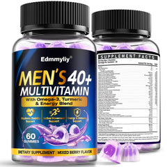 Edmmyliy multivitamin gummies for men 40+ bottle promotes daily energy and wellness.