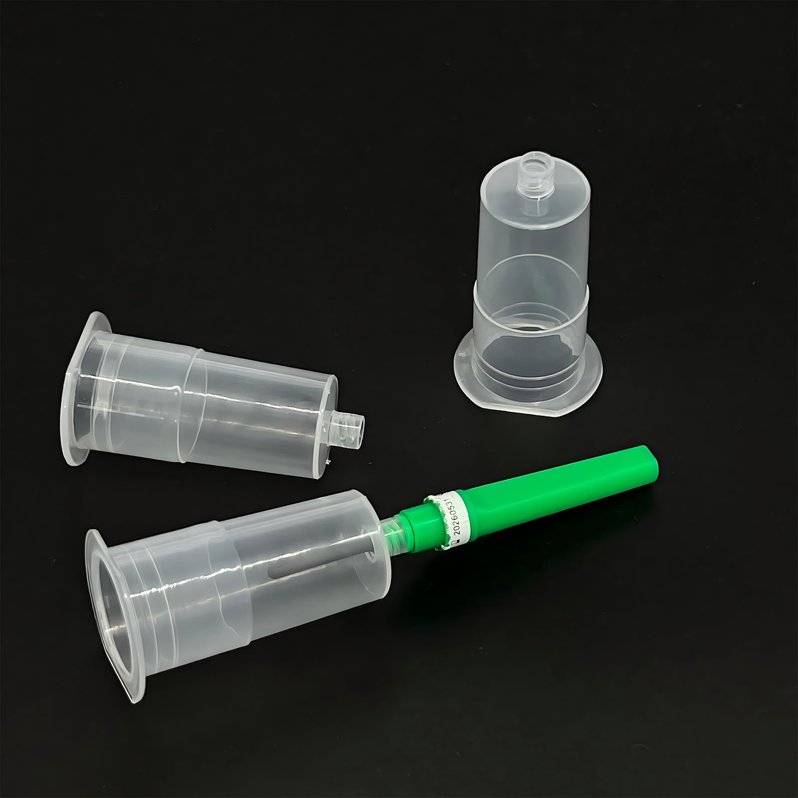 Educational tool for nurse and medical student injection training using the transparent connector.