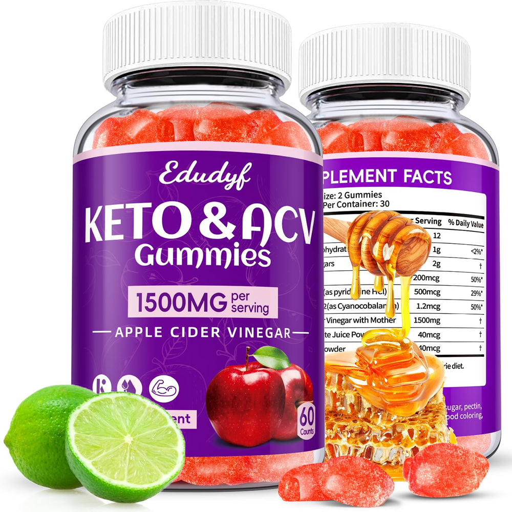 EDUDYF Keto ACV Gummies bottle on kitchen counter for daily use