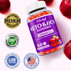 EDUDYF Keto ACV Gummies with water beside for daily use