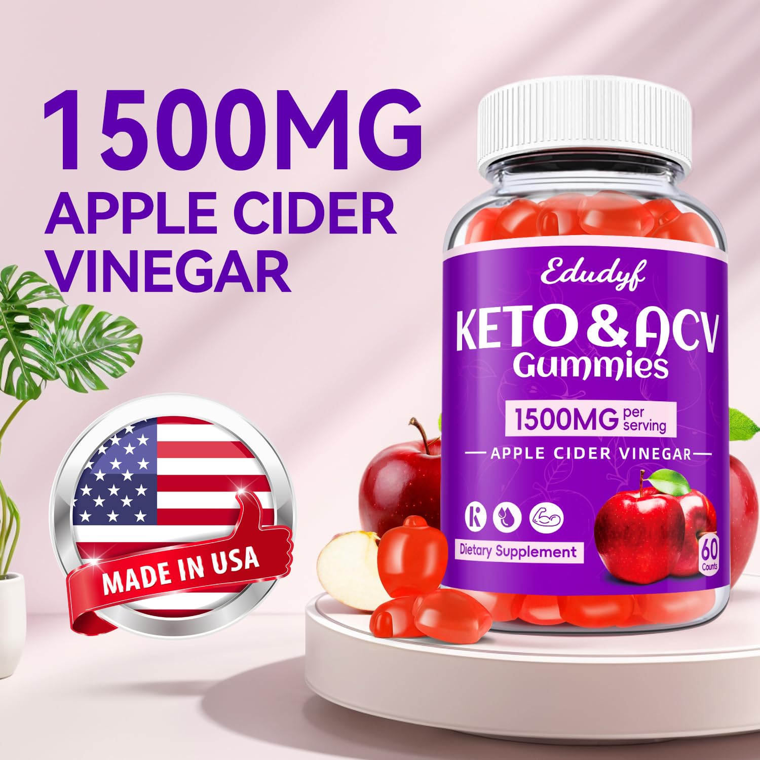 EDUDYF Keto ACV Gummies nutrition label and ingredients