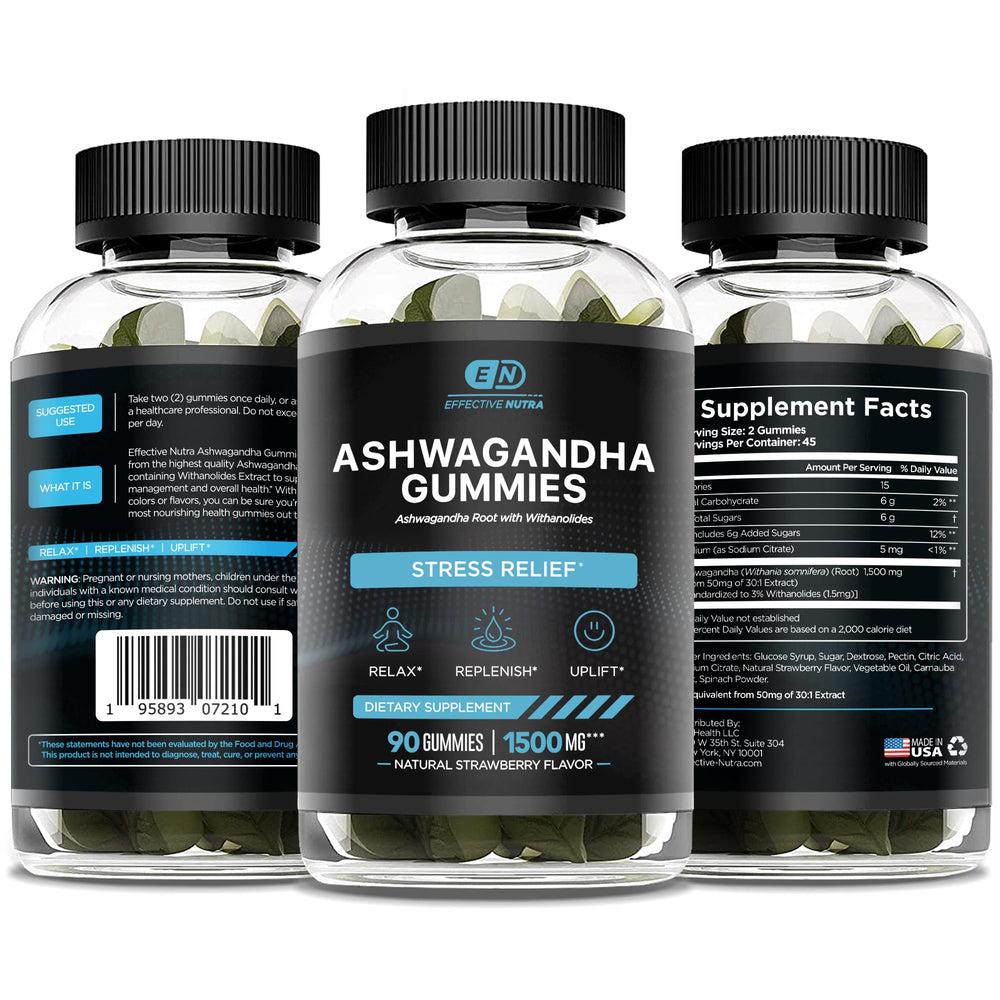 Effective Nutra Ashwagandha Gummies 2-pack box on shelf.