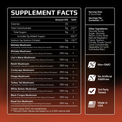 Effective Nutra Mushroom Gummies vegan label indicating plant-based, gluten-free ingredients.